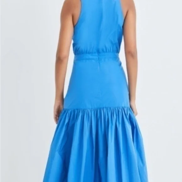 Veronica Beard Bright Blue Halter High-Low Dress - Picture 2 of 6